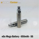 Joye eGo / eGo-T / eGo-C Mega battery, 650mAh - Stainless